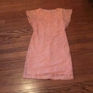 👶🏻Peach/pink lace overlay dress
